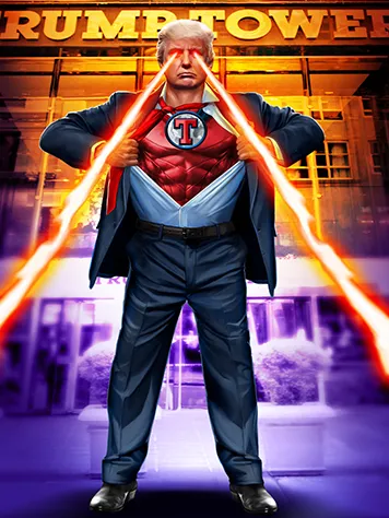 Donald trump NFT superman laser eyes