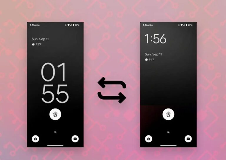 اظهار الساعه على شاشه الموبايل