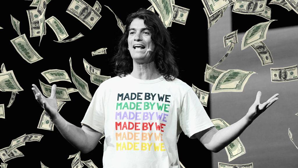 كيف تحولت WeWork من تقييم 47 مليار دولار، إلى الإفلاس والتزامات بقيمة 50 ملياراً - مؤسس شركة WeWork سام نيومان مع مال خلفه