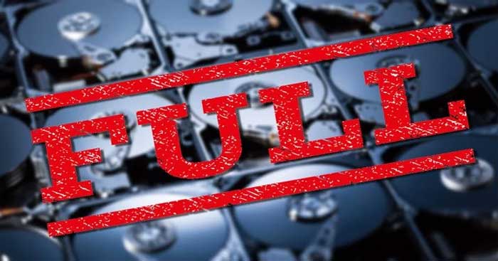 حل مشكلة لا توجد مساحة كافية على القرص