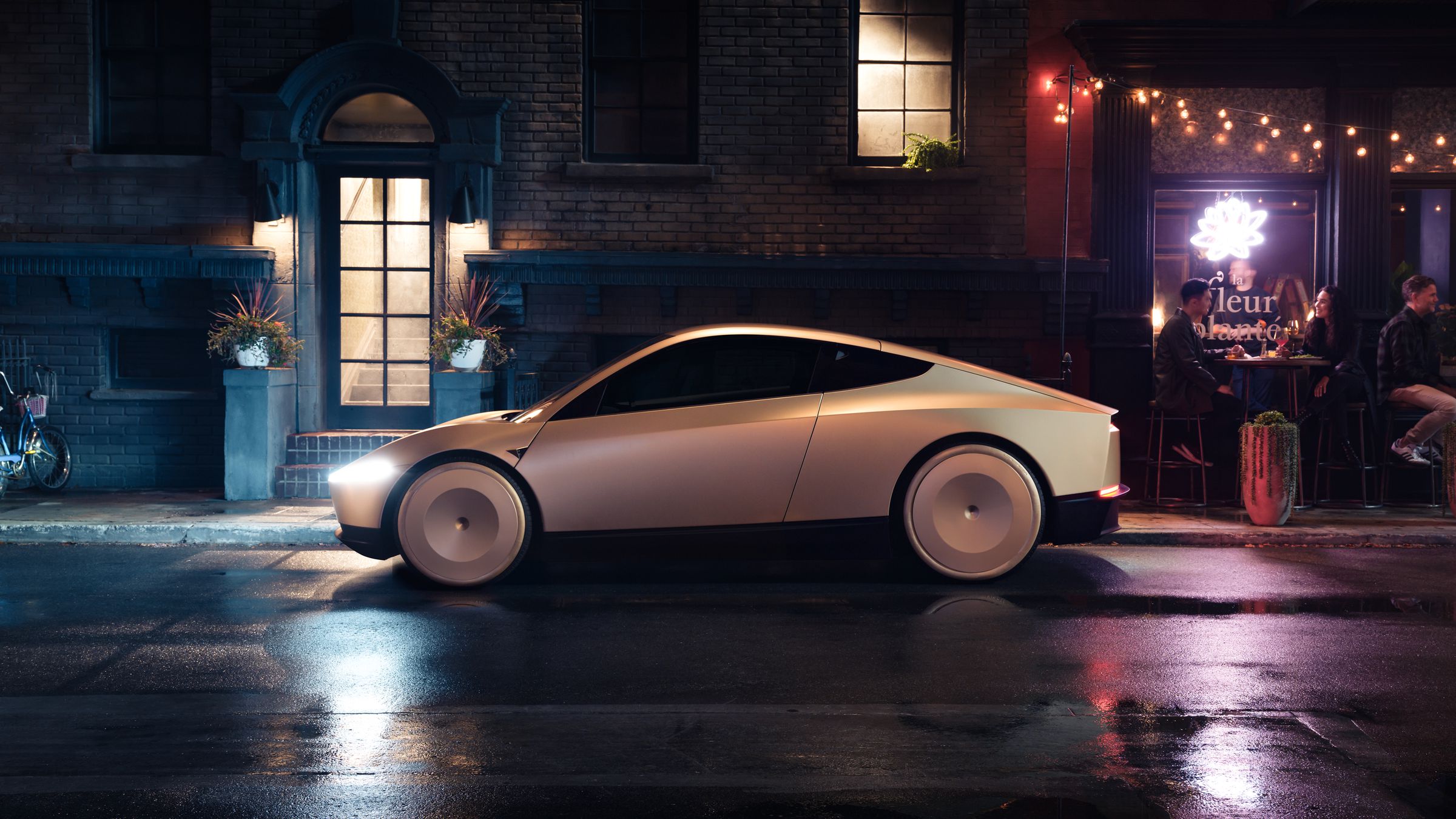 سيارة Tesla Cybercab تاكسي تسلا ذاتي القيادة