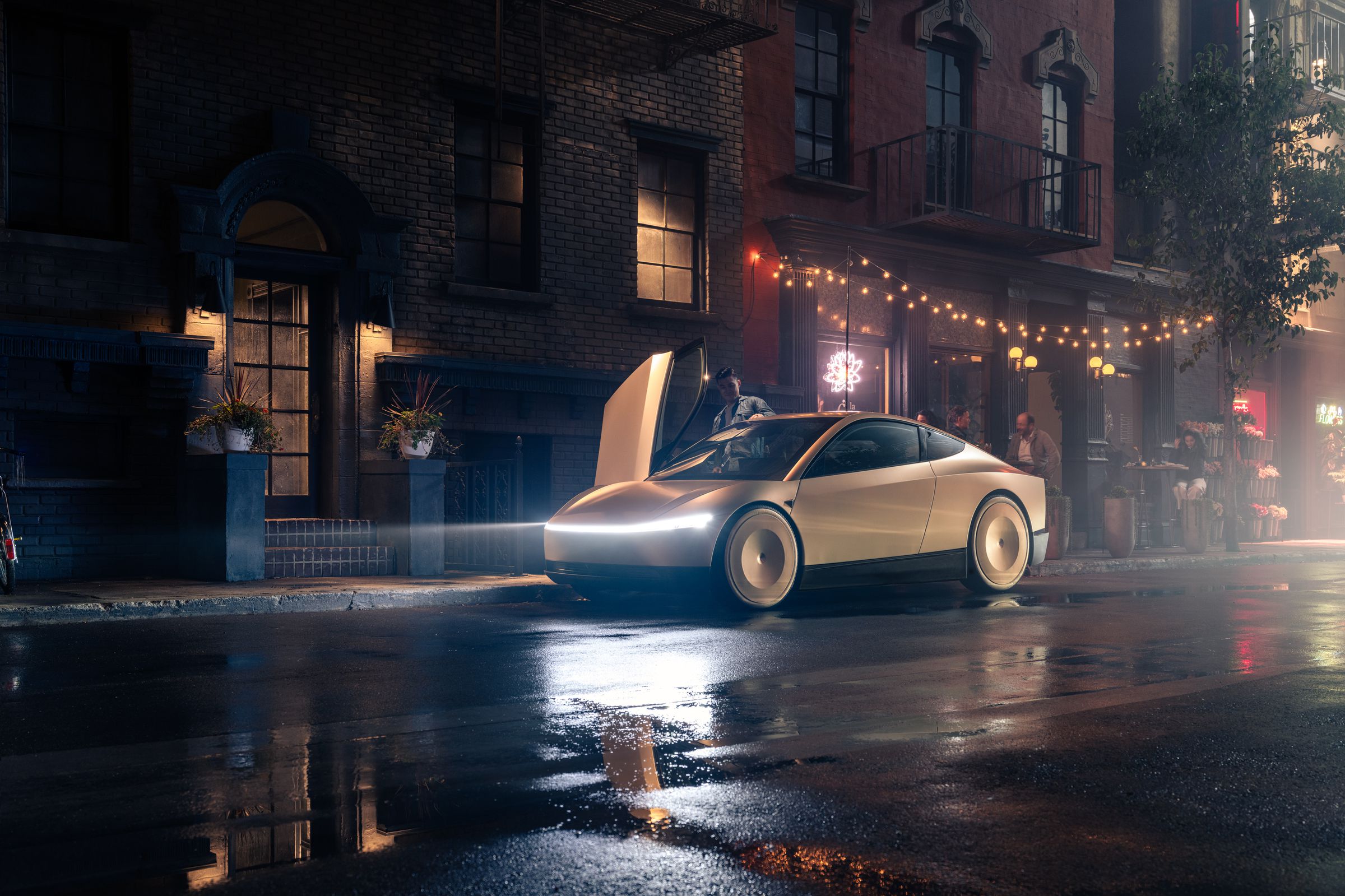 سيارة Tesla Cybercab تاكسي تسلا ذاتي القيادة