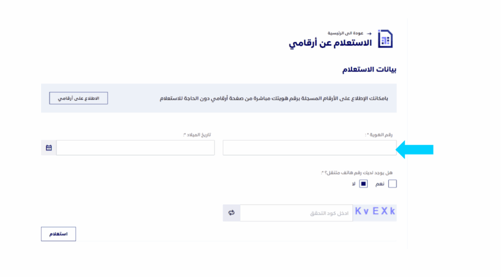 كيف اعرف الارقام اللي باسمي في المملكة العربية السعودية؟