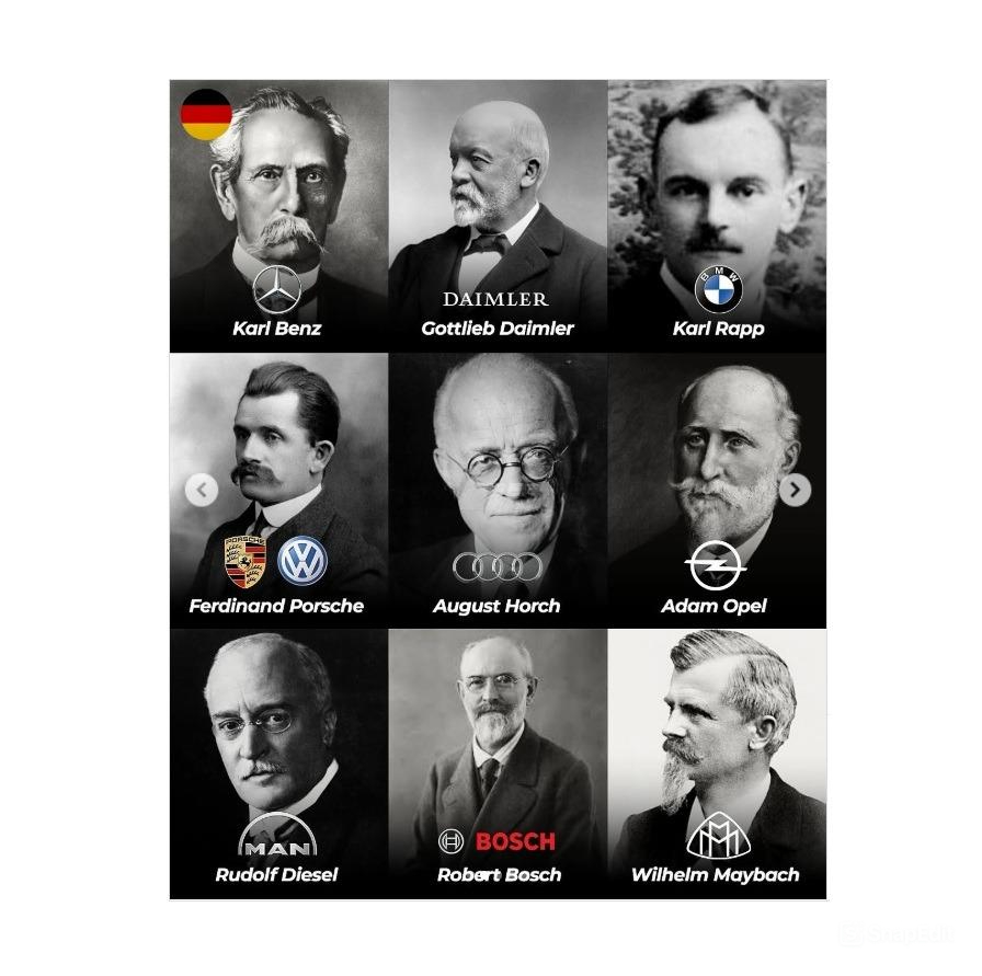 أشهر مؤسسي شركات السيارات في ألمانيا