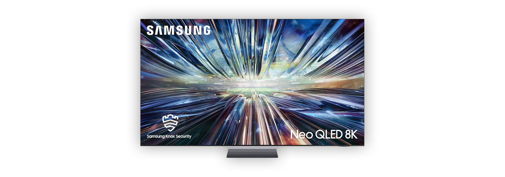 Samsung Neo QLED 8K 2024 television showcasing vibrant display and advanced Knox Security logo