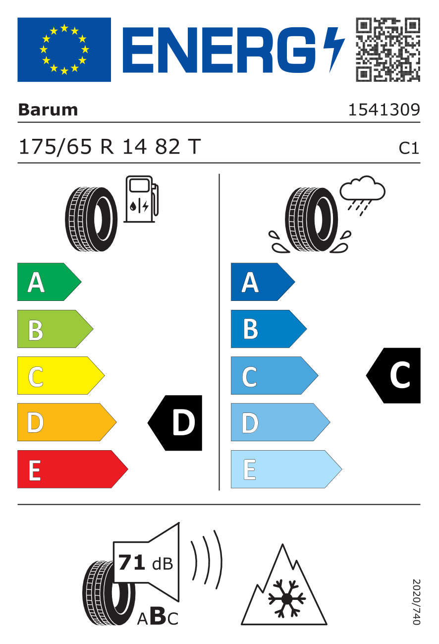 TYRE WINTER BARUM 175/65 R14 82T POLARIS 5 - Picture 2 of 5