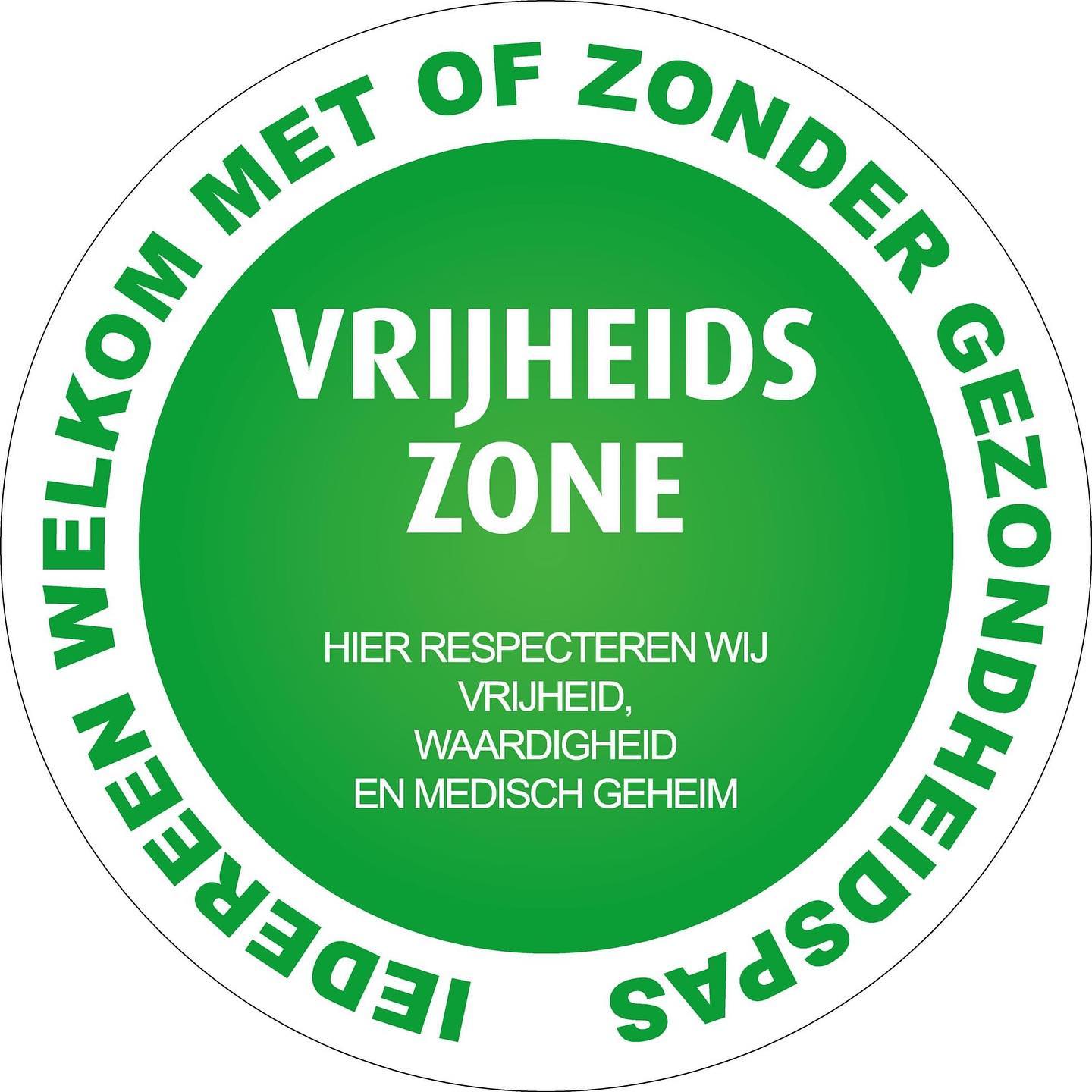 Gratis "VRIJHEIDSZONE" stickers aanvragen