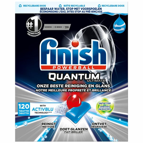 Finish Powerball Quantum Ultimate Vaatwastabletten 120 stuks voor €17