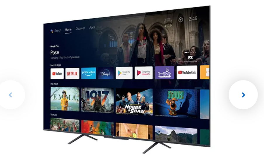 TV 55" TCL 55C721 QLED, 4K, 50 Hz, HDR 10+, Dolby Vision, Android TV
