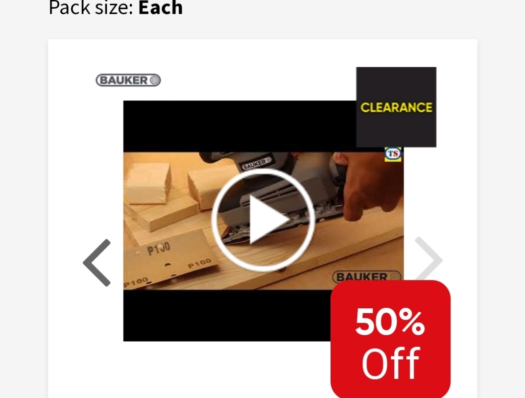 Bauker 260W 1/3 Sheet Sander for £12.49 at Toolstation