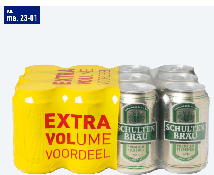 SCHULTENBRÄU 12pack pils voor €4,99 bij de Aldi