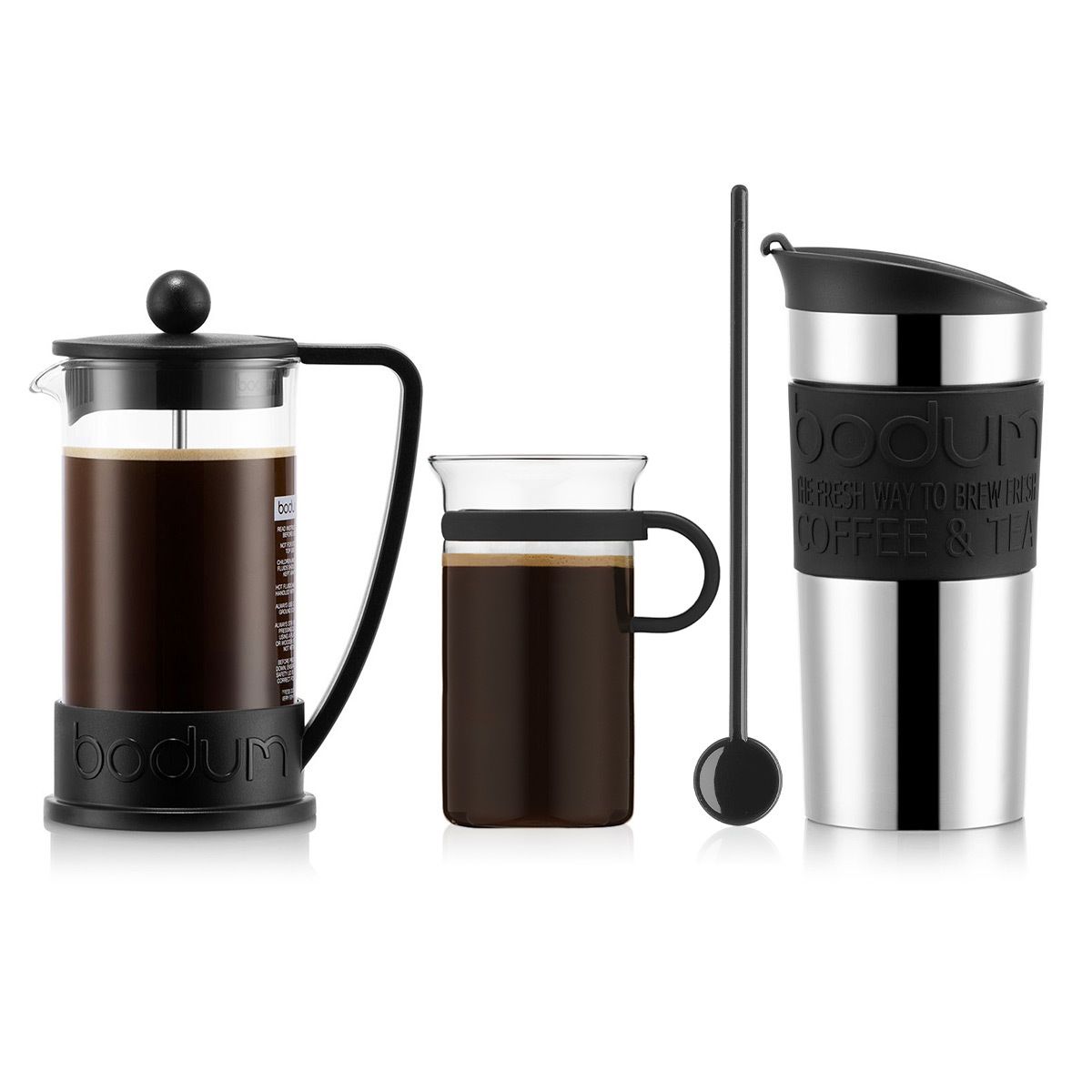 Koffie Set Cafetière 0.35 l, Travel Mug 0.35 l, Koffieglas 0.3 l en