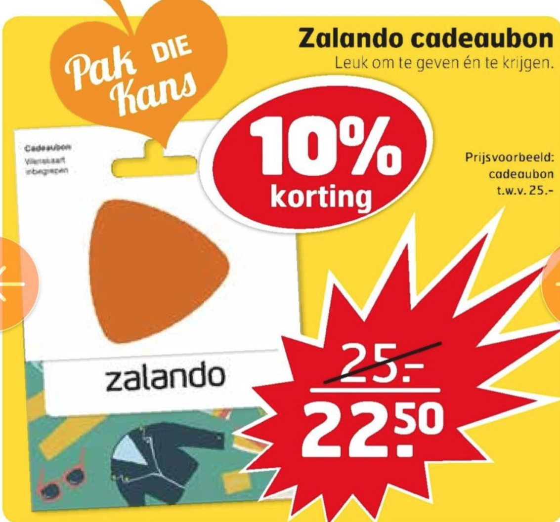 Zalando cadeaubonnen met 10% korting