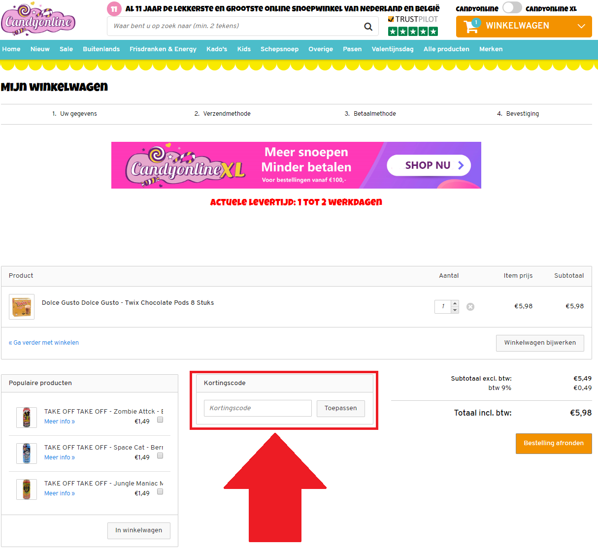 kortingscode €1,50 korting in september 2024