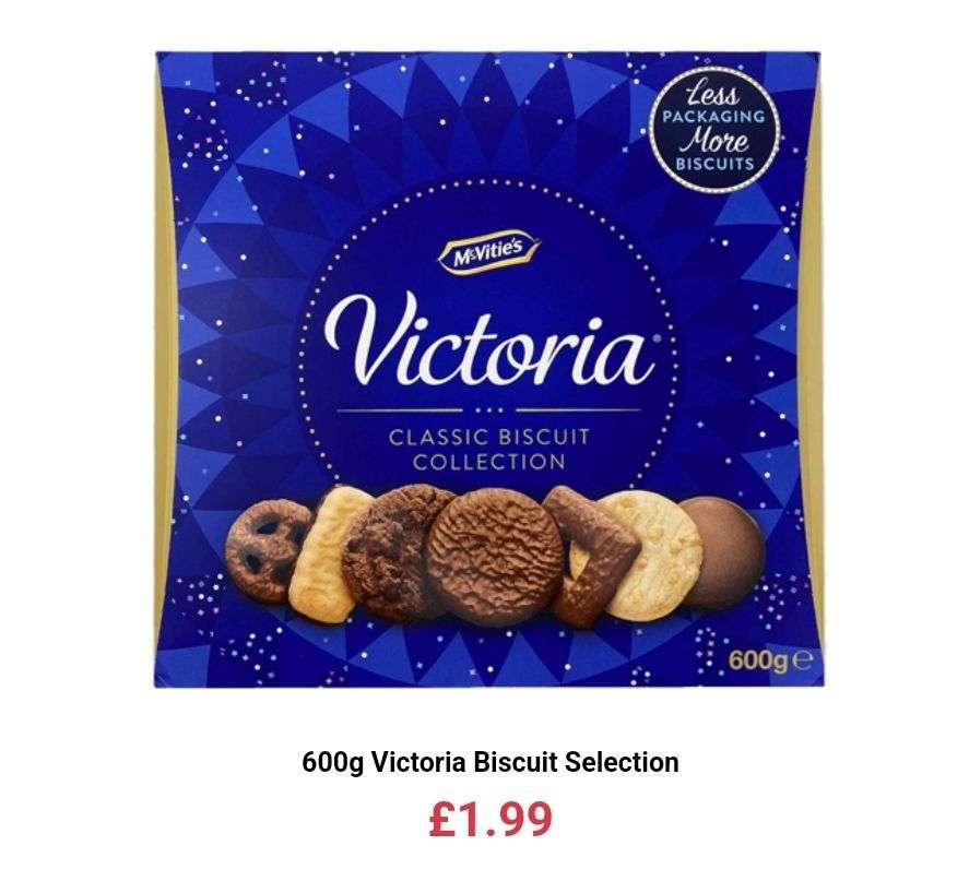 Mcvitie's Victoria Classic Biscuit Collection Assortment 600g for £1.99