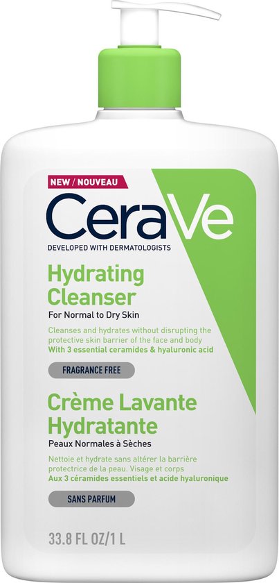 CeraVe Gezicht Hydraterende Reinigingscrème 1000 ml voor €11,97 bij Bol.com  met select