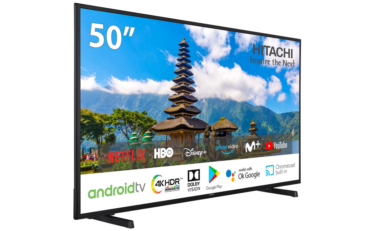 Hitachi 50HAK5450 Android Smart TV 50" 4K Ultra HD, HDR10 por 299,99€