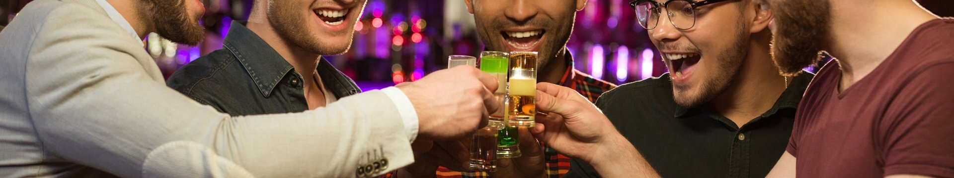a group of lads enjoying a drink on their friends stag do