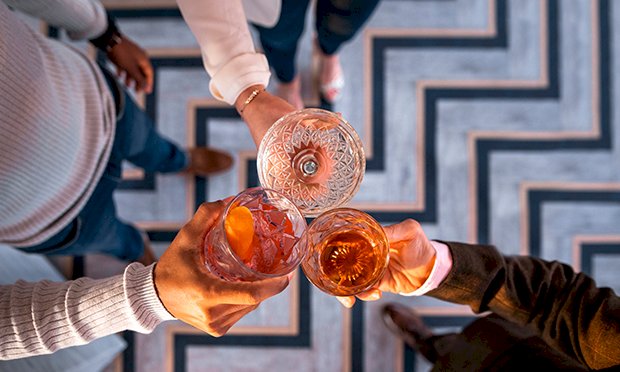3 cocktails cheering