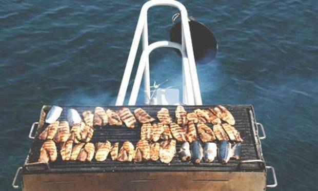 BBQ on the back of a boat