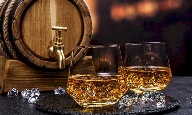 Two glasses of rum before a tasting session