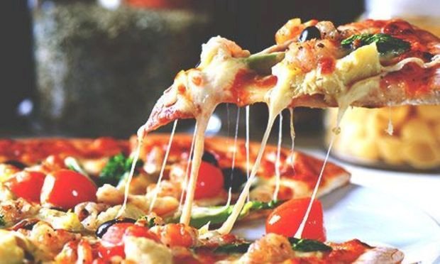 pizza as a part of a 3 course meal on a stag do