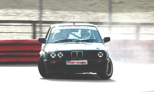 Stunt car with driver in 