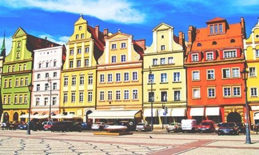 City buildings in Wroclaw 