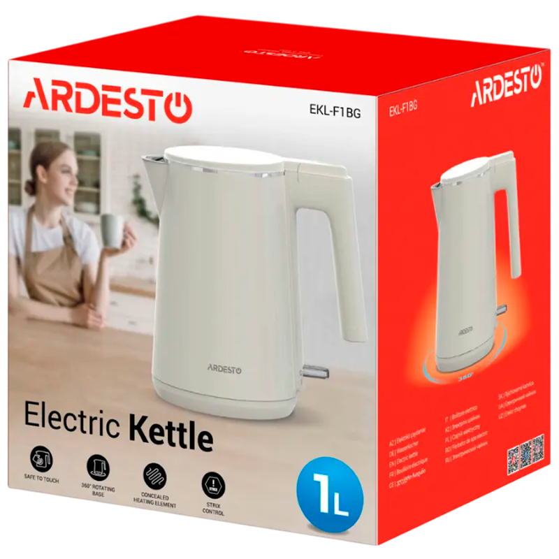 Fierbător electric Ardesto EKL-F1BG Alb