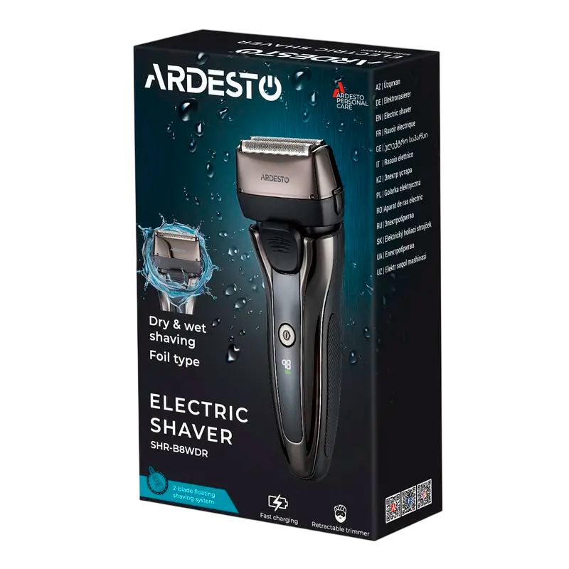 Электробритва мужская Ardesto SHR-B8WDR Черный | Нержавеющая сталь