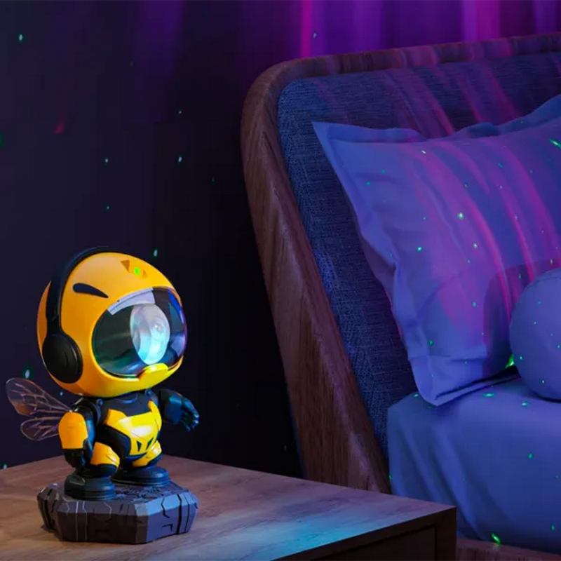 Proiector de stele Starry Sky Robot Bee Colorful Star Alb