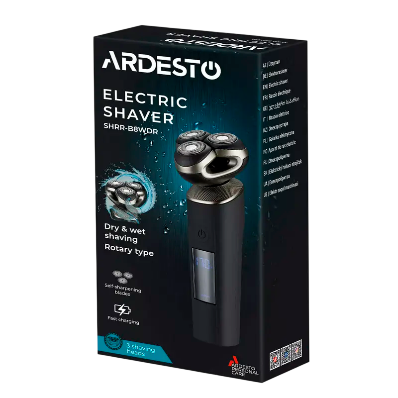 Электробритва мужская Ardesto SHRR-B8WDR Зеркально-чёрный
