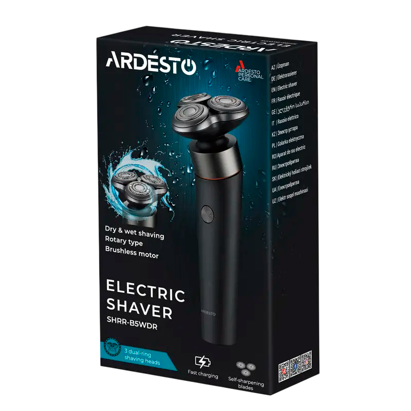 Электробритва мужская Ardesto SHRR-B5WDR Зеркально-чёрный