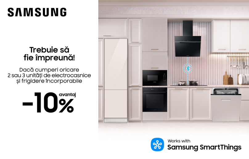Reducere de -10% la setul de electrocasnice încorporabile Samsung