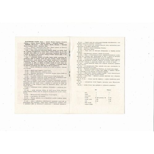 Widzew Lodz v Manchester United UEFA Cup Football Programme 1980/81