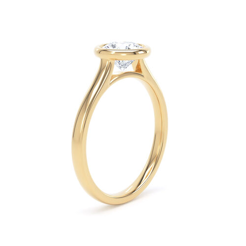 Round rubover set diamond solitaire