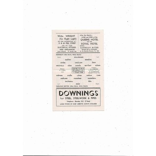 1964/65 Barnsley v Chester City FA Cup Football Programme