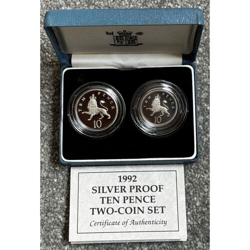 1992 FDC Silver Proof Ten Pence Two-Coin Set - 17.81g