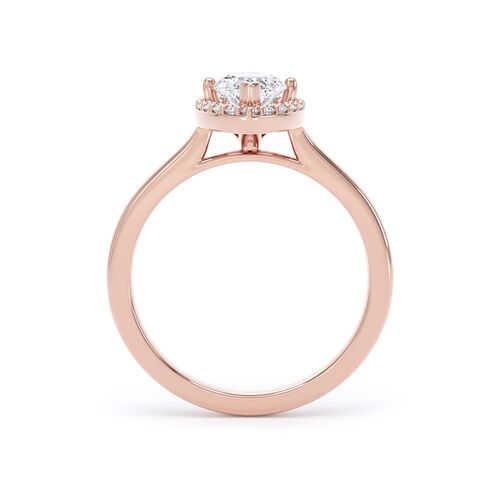 Marquise diamond halo in rose gold