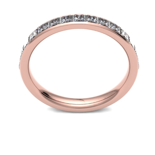 9ct 3mm DIAMOND SET princess cut channel 