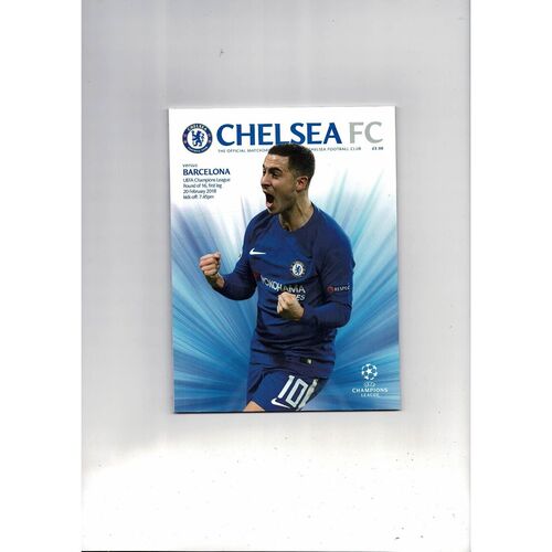 Chelsea v Barcelona Champions League Football Programme 2017/18