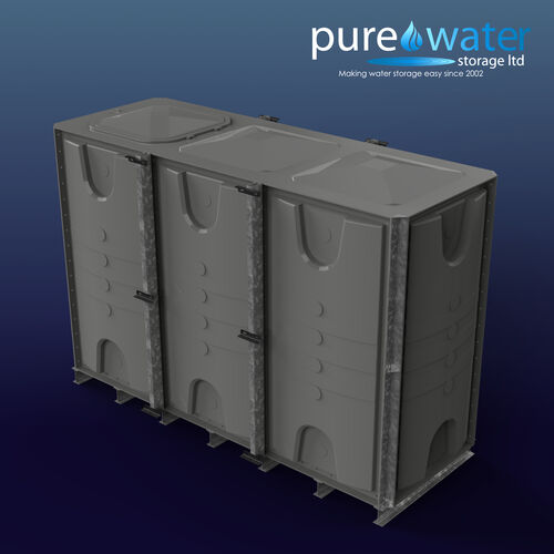 PW.3X1X2.IFB.AG - 6000 LITRE SECTIONAL WATER TANK, INTERNALLY FLANGED BASE (IFB)