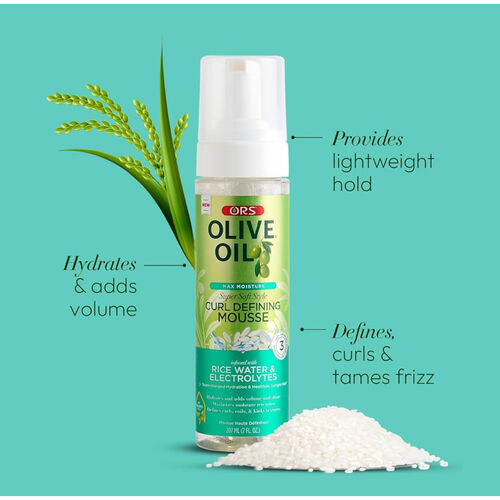 ORS Olive Oil Style Curl Defining Mousse Infused With Rice Water & Electrolytes - 207ml