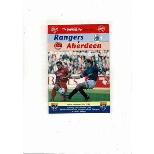 Scottish League Cup Semi Final Football Programmes
