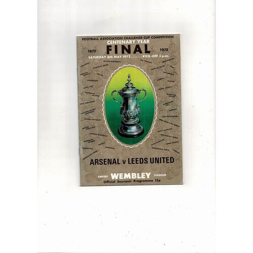 1972 Arsenal v Leeds United FA Cup Final Football Programme