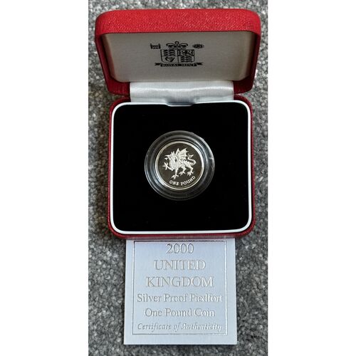 2000 Silver Proof Piedfort £1 Coin - 19g