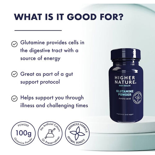 Higher Nature Glutamine Powder 100g