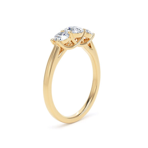 Graduated round brilliant cut diamond trilogy ring