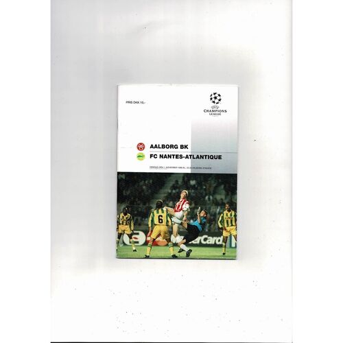 Aalborg v Nantes UEFA Champions League Football Programme 1995/96