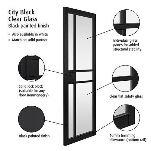 City Black Pocket Door